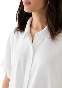 Women's Short Sleeve Tie Front Shirt