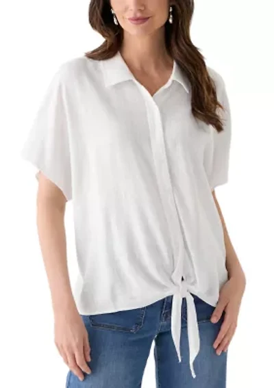 Petite Tie Front Shirt