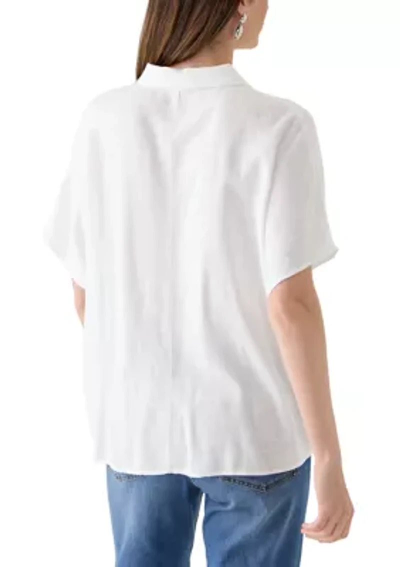 Petite Tie Front Shirt