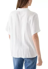 Petite Tie Front Shirt