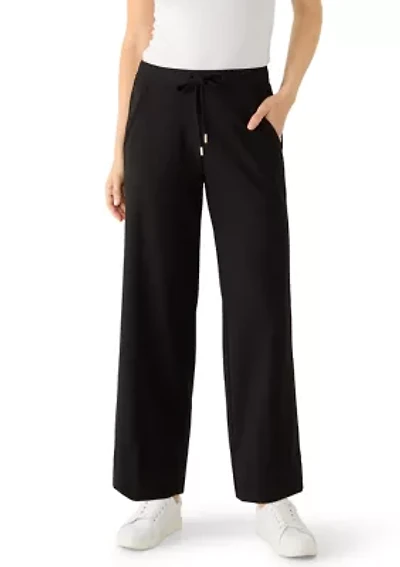 Women's Crepe Wide Leg Ankle Pants