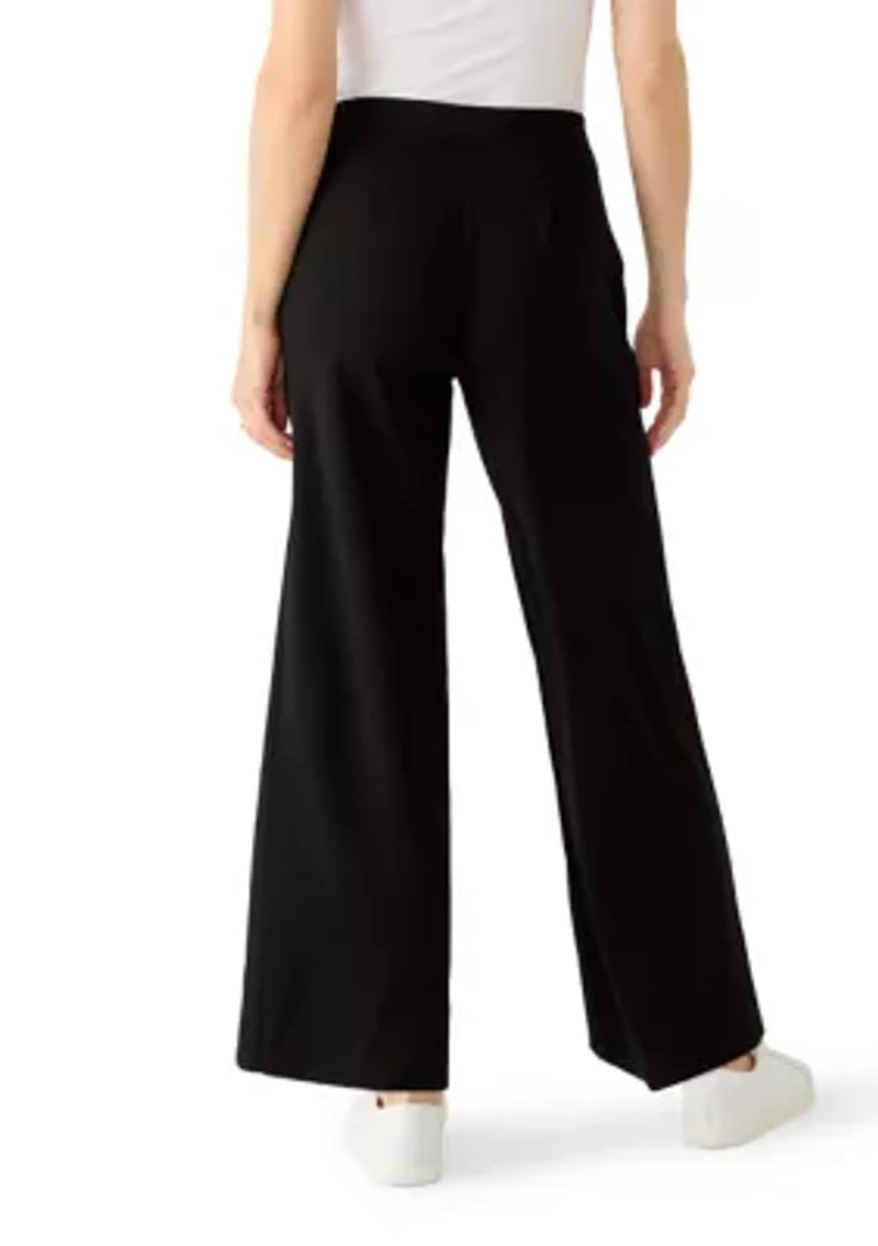 Women's Crepe Wide Leg Ankle Pants