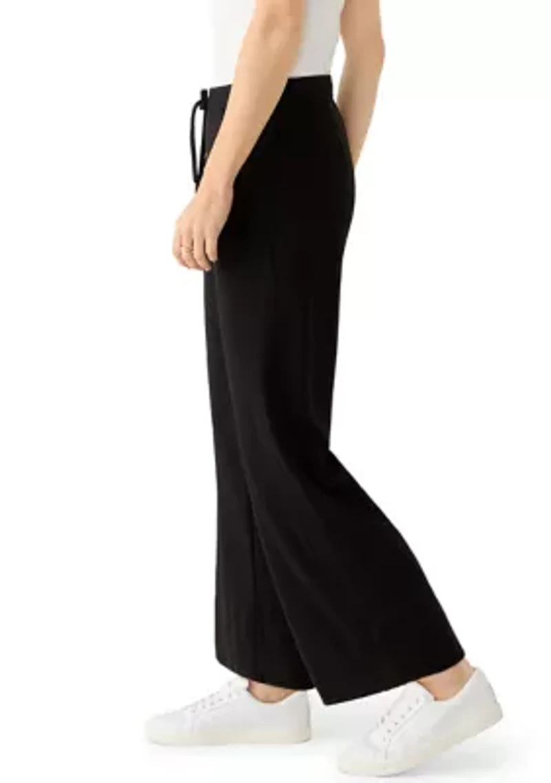 Women's Crepe Wide Leg Ankle Pants