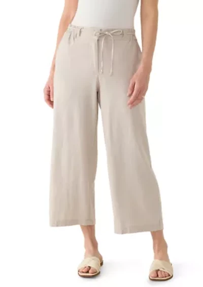 Women's Wide Leg Cross Dye Cropped Pants