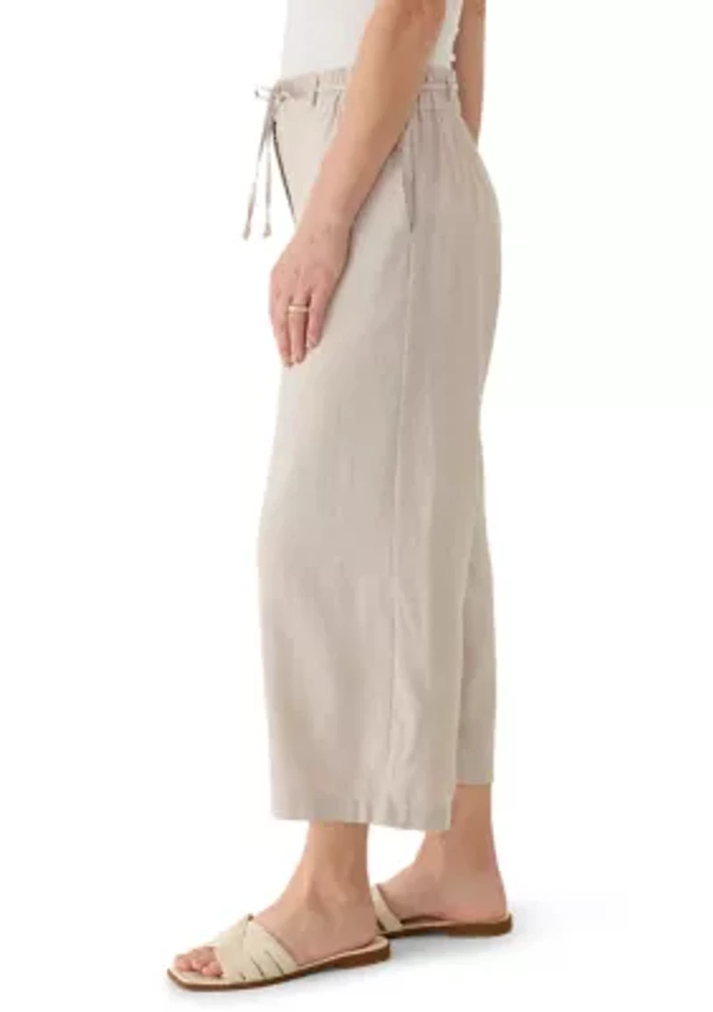 Women's Wide Leg Cross Dye Cropped Pants