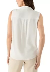 Women's Sleeveless Collared Shirt