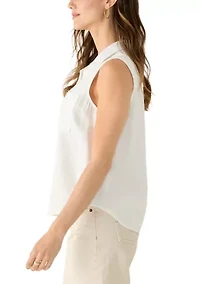Women's Sleeveless Collared Shirt