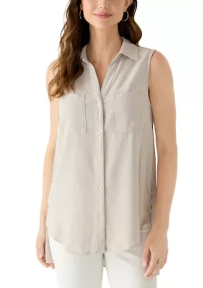 Women's Sleeveless Linen Tunic Top