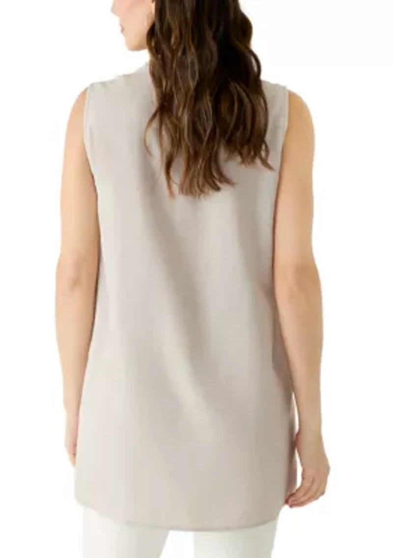 Women's Sleeveless Linen Tunic Top