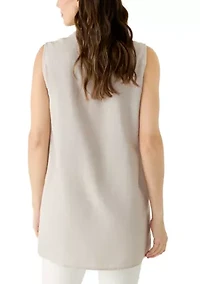 Women's Sleeveless Linen Tunic Top
