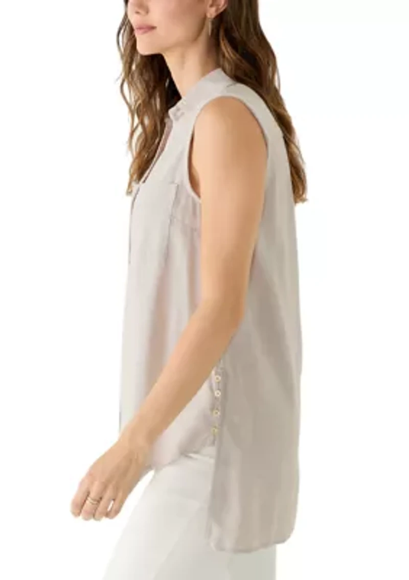 Women's Sleeveless Linen Tunic Top