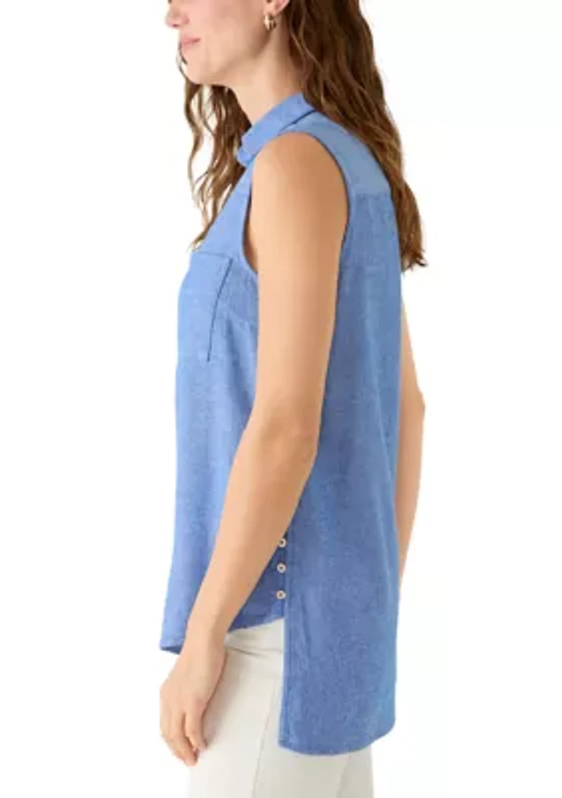 Women's Sleeveless Linen Tunic Top