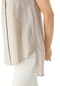 Women's Sleeveless Linen Tunic Top
