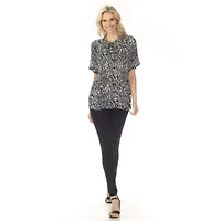 Women’s Short Sleeve Printed Peplum Top
