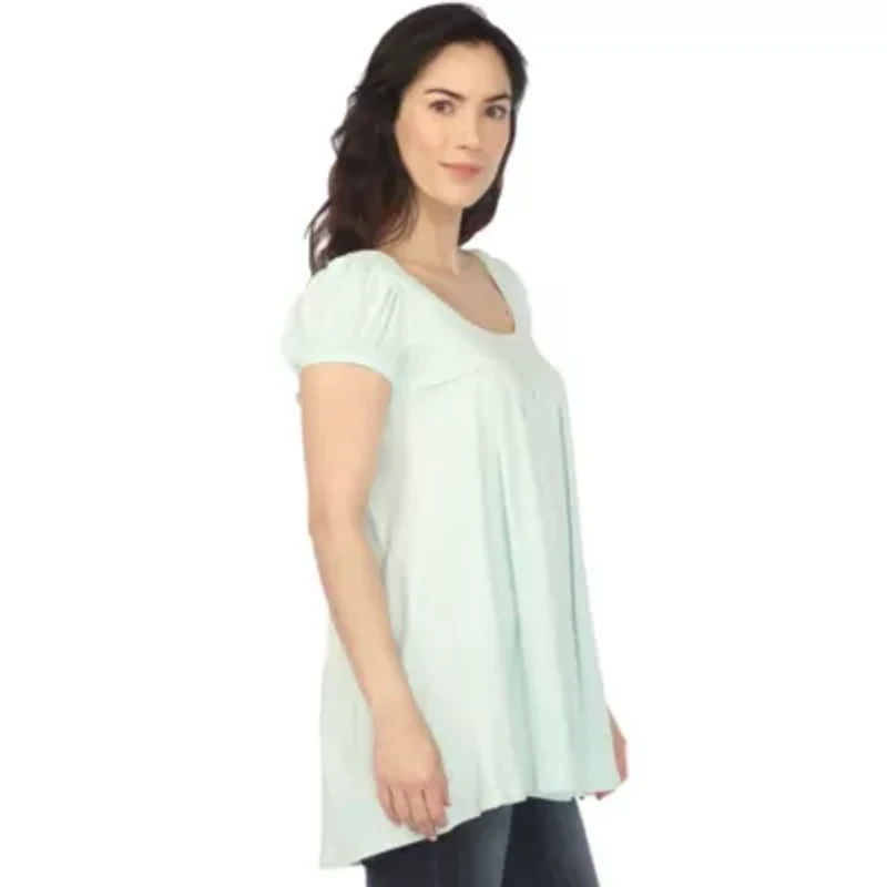 Women's Cap Sleeve Pleated Top