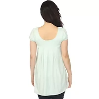 Women's Cap Sleeve Pleated Top
