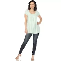 Women's Cap Sleeve Pleated Top