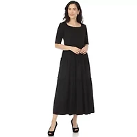Women's Square Neck Short Sleeve Tiered Dress