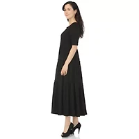 Women's Square Neck Short Sleeve Tiered Dress