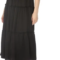 Women's Square Neck Short Sleeve Tiered Dress
