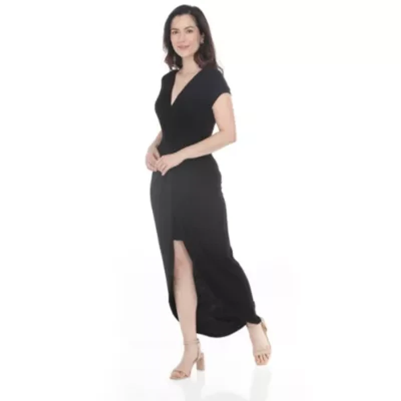 Women's Twist Front High Low Skirt Built Maxi Dress