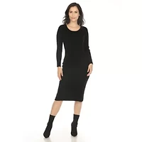 Long Sleeve Rib Midi Sweater Dress