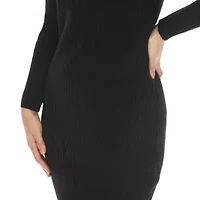 Long Sleeve Rib Midi Sweater Dress
