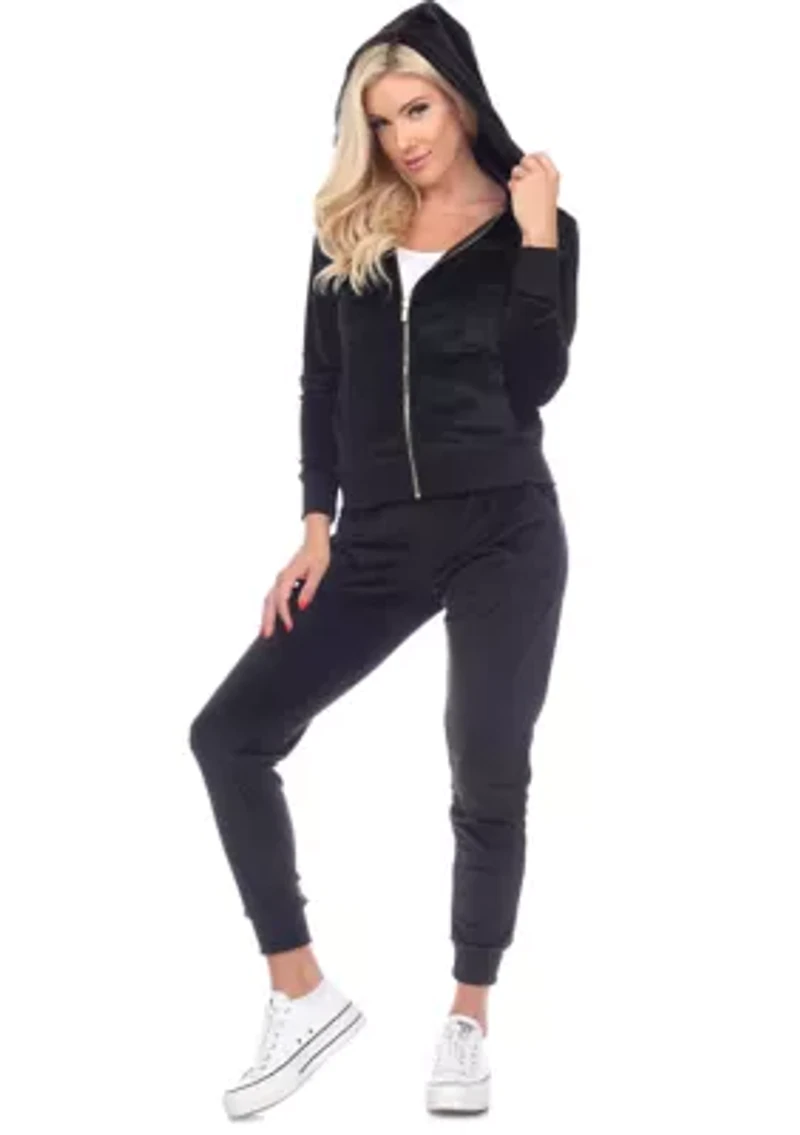 2 Piece Velour Tracksuit Set