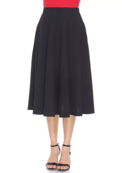 Women's Flared Midi Skirt with Pockets
