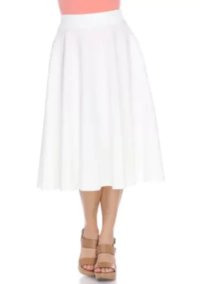 Women's Flared Midi Skirt with Pockets