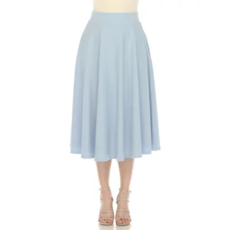 Women's Flared Midi Skirt with Pockets