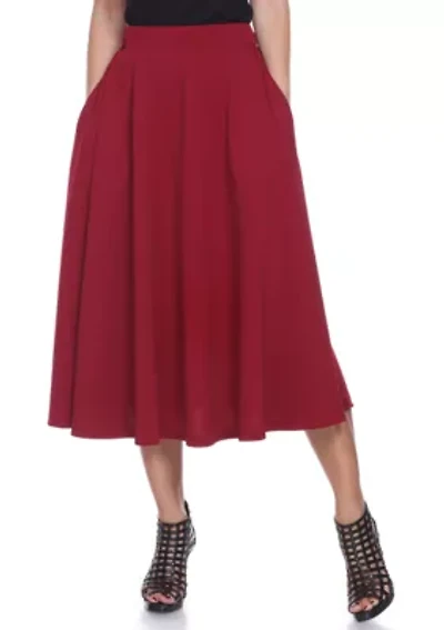 Women's Flared Midi Skirt with Pockets