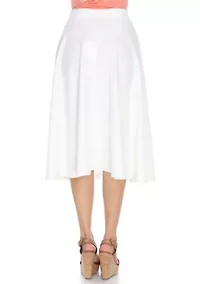 Women's Flared Midi Skirt with Pockets