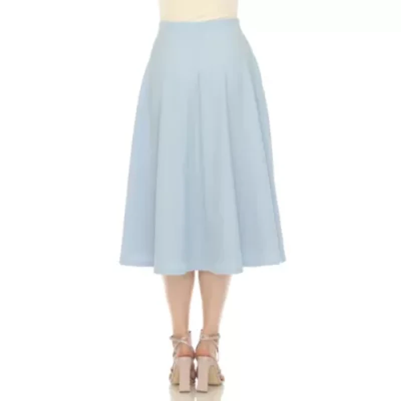 Women's Flared Midi Skirt with Pockets