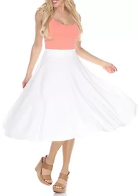 Women's Flared Midi Skirt with Pockets