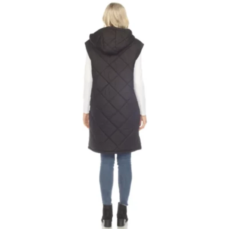 Diamond Quilted Hooded Puffer Vest