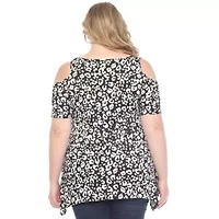 Women's Cold Shoulder Leopard Print Maternity Top