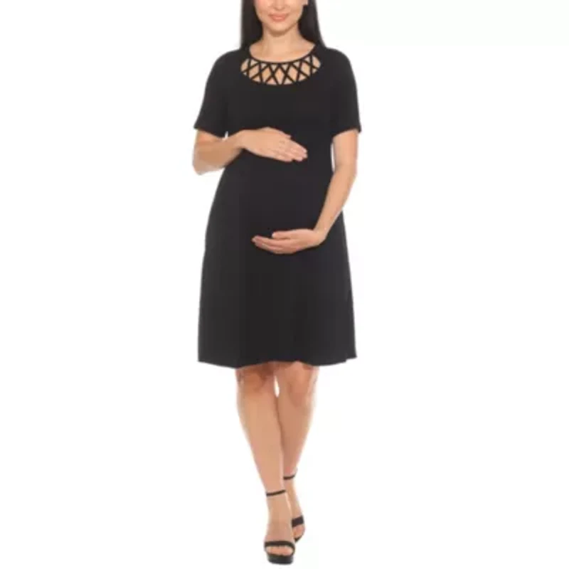 Crisscross Neckline Maternity Dress with Pockets