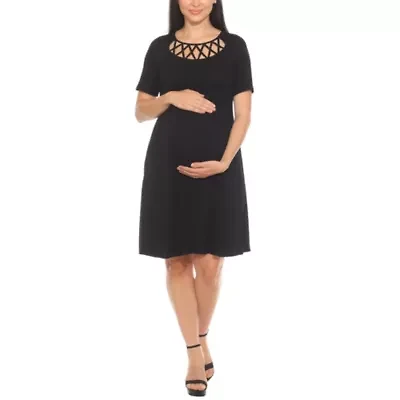 Crisscross Neckline Maternity Dress with Pockets