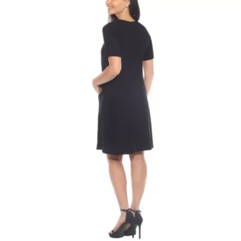 Crisscross Neckline Maternity Dress with Pockets
