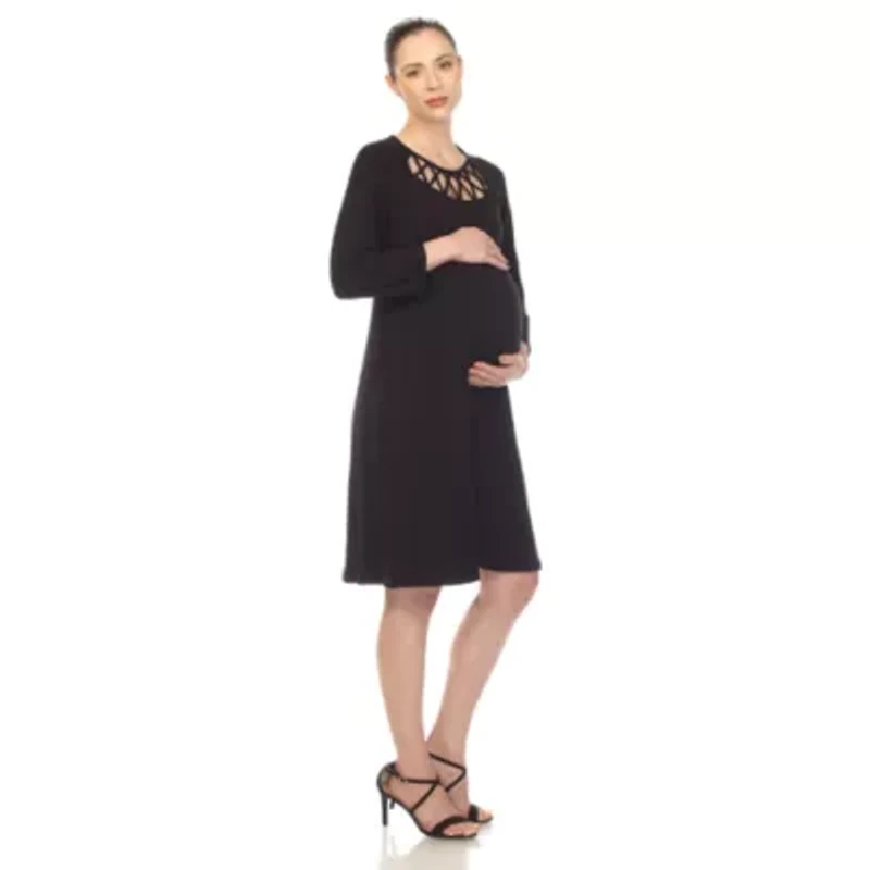 Maternity CrissCross Neckline Swing Dress