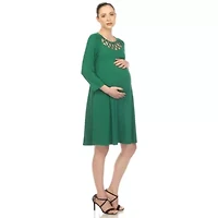 Maternity CrissCross Neckline Swing Dress