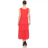Maternity Scoop Neck Tiered Midi Dress