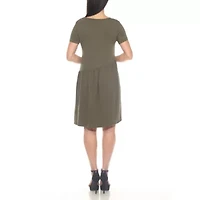 Asymmetrical Waistline Maternity Dress