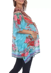 Maternity Short Caftan with Tie-up Neckline