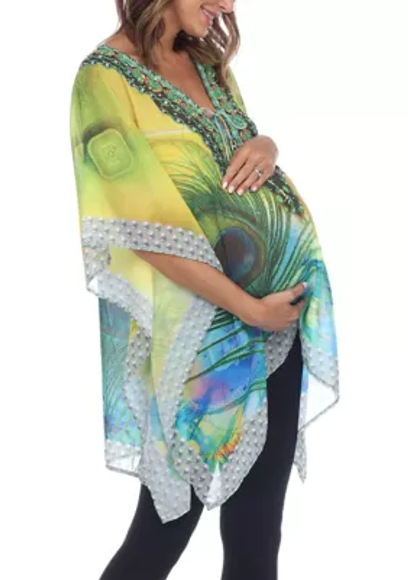 Maternity Short Caftan with Tie-up Neckline