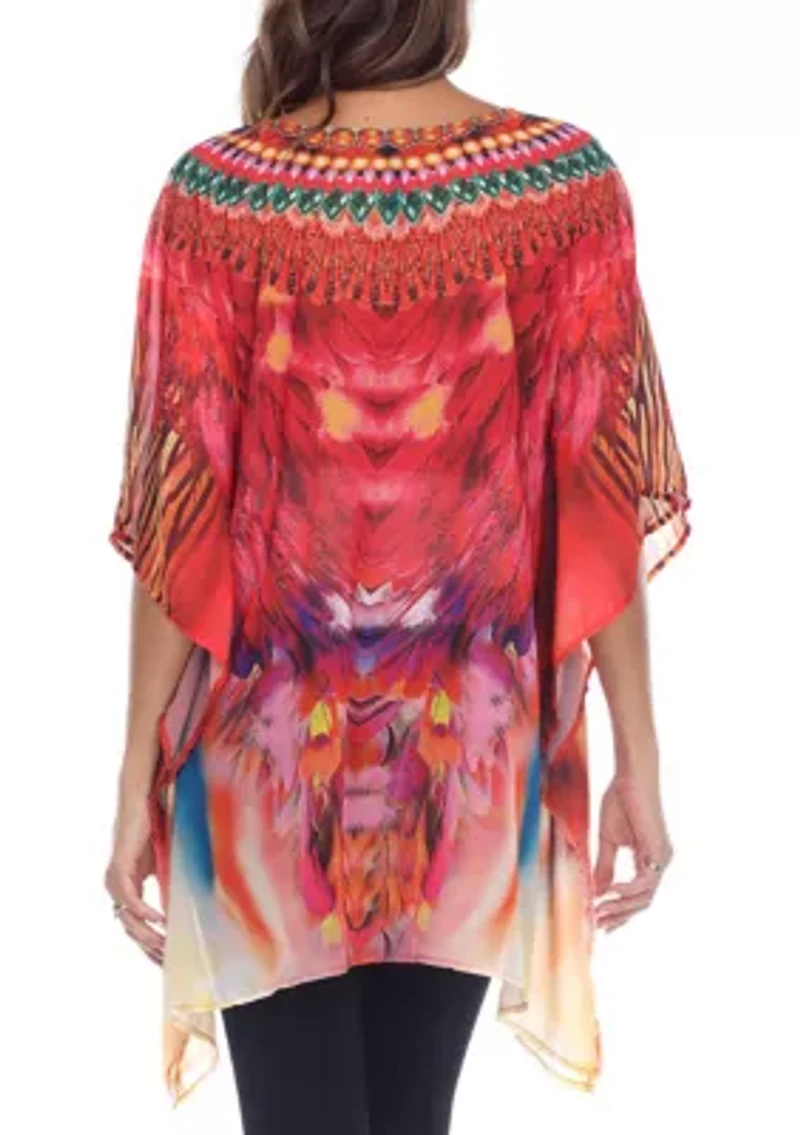 Maternity Short Caftan with Tie-up Neckline