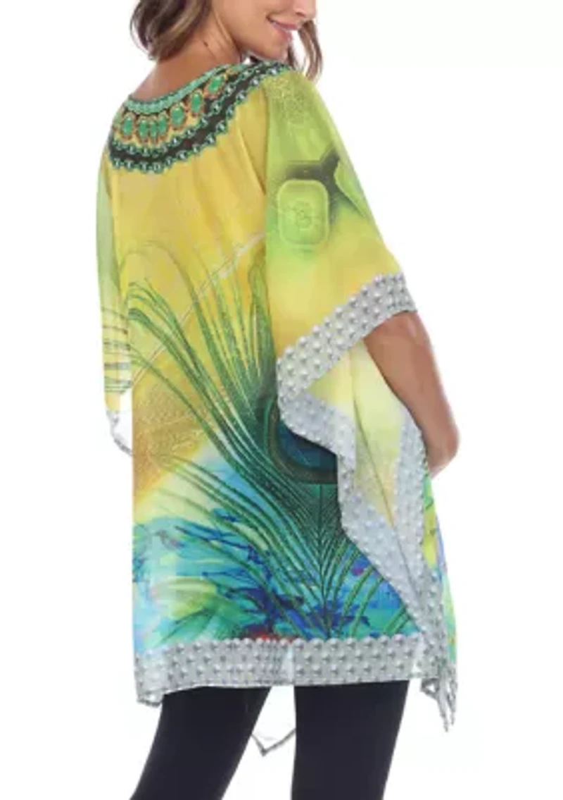 Maternity Short Caftan with Tie-up Neckline