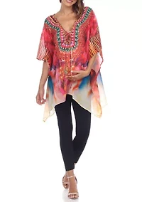 Maternity Short Caftan with Tie-up Neckline