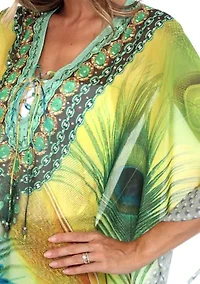 Maternity Short Caftan with Tie-up Neckline